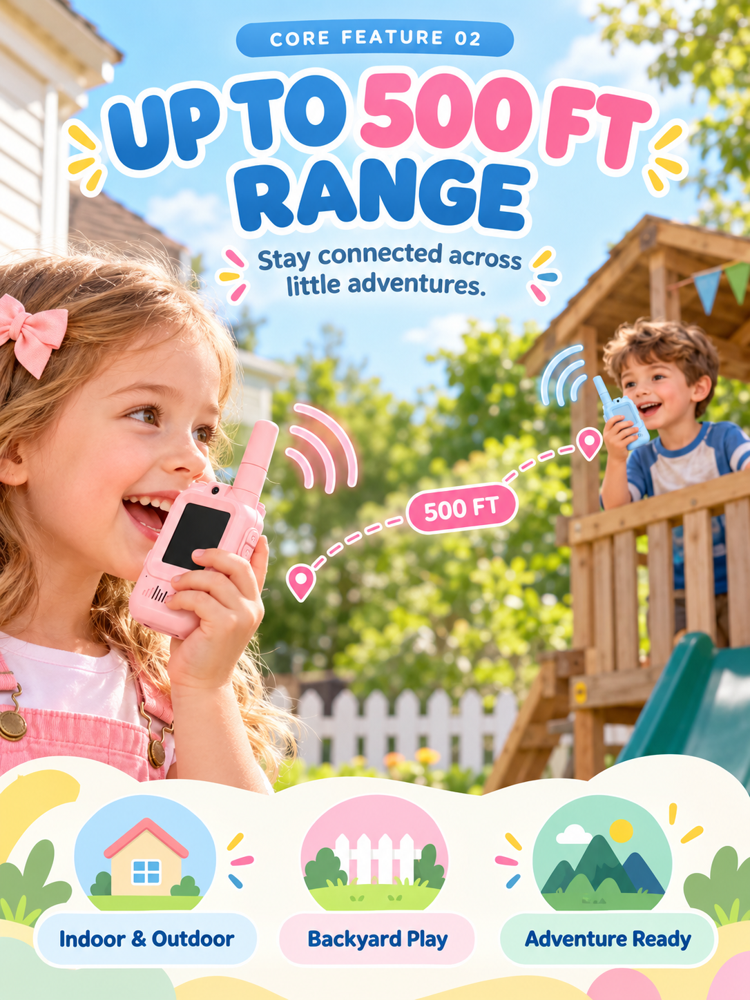 🌈Kids Video Walkie Talkie Set (2-Pack) – Intercom with Camera & Screen