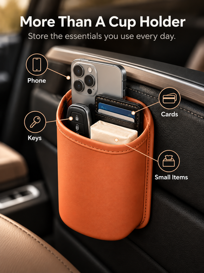 🚗 Clip-On Car Cup Holder & Organizer – No-Drill Multipurpose Vehicle Storage Box