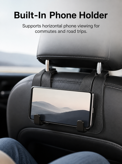 🚗2-in-1 Car Headrest Hook &amp; Phone Holder