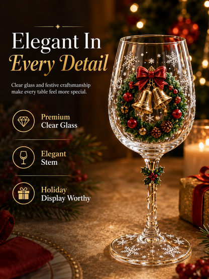 🎄 3D Christmas Collectible Stemmed Glass – 6 Festive Designs