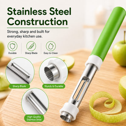 2-in-1 Apple Corer & Peeler 🍎🔪 , Stainless Steel Fruit Tool , Must-Have Kitchen Gadget ✨