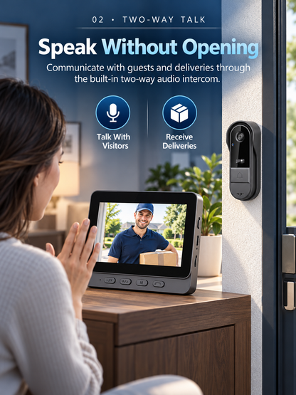 🚪Wireless Video Doorbell with Indoor Display