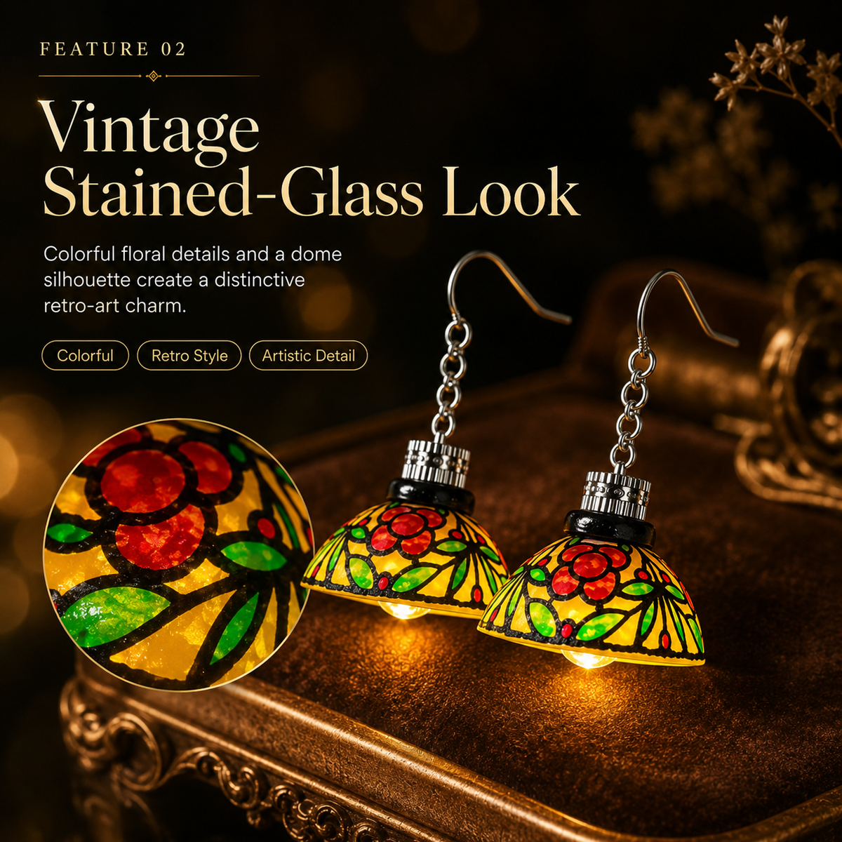 ✨ Luminous Stained Glass Dome Earrings