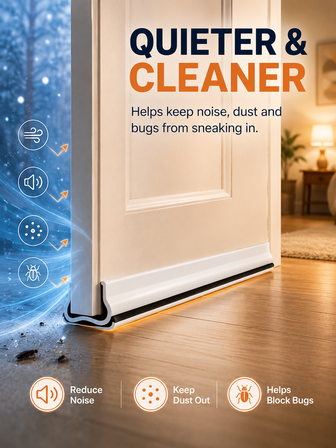 ❄️ Stop Cold Drafts From Entering Your Home – Triple Seal Door Weather Strip