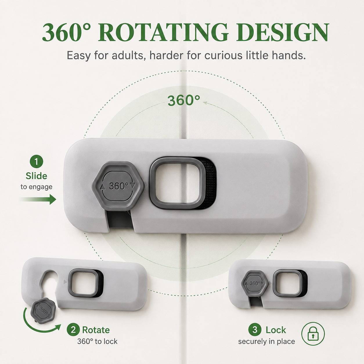 🔒 5-Pack Child Safety Locks – No Drill, Easy Install