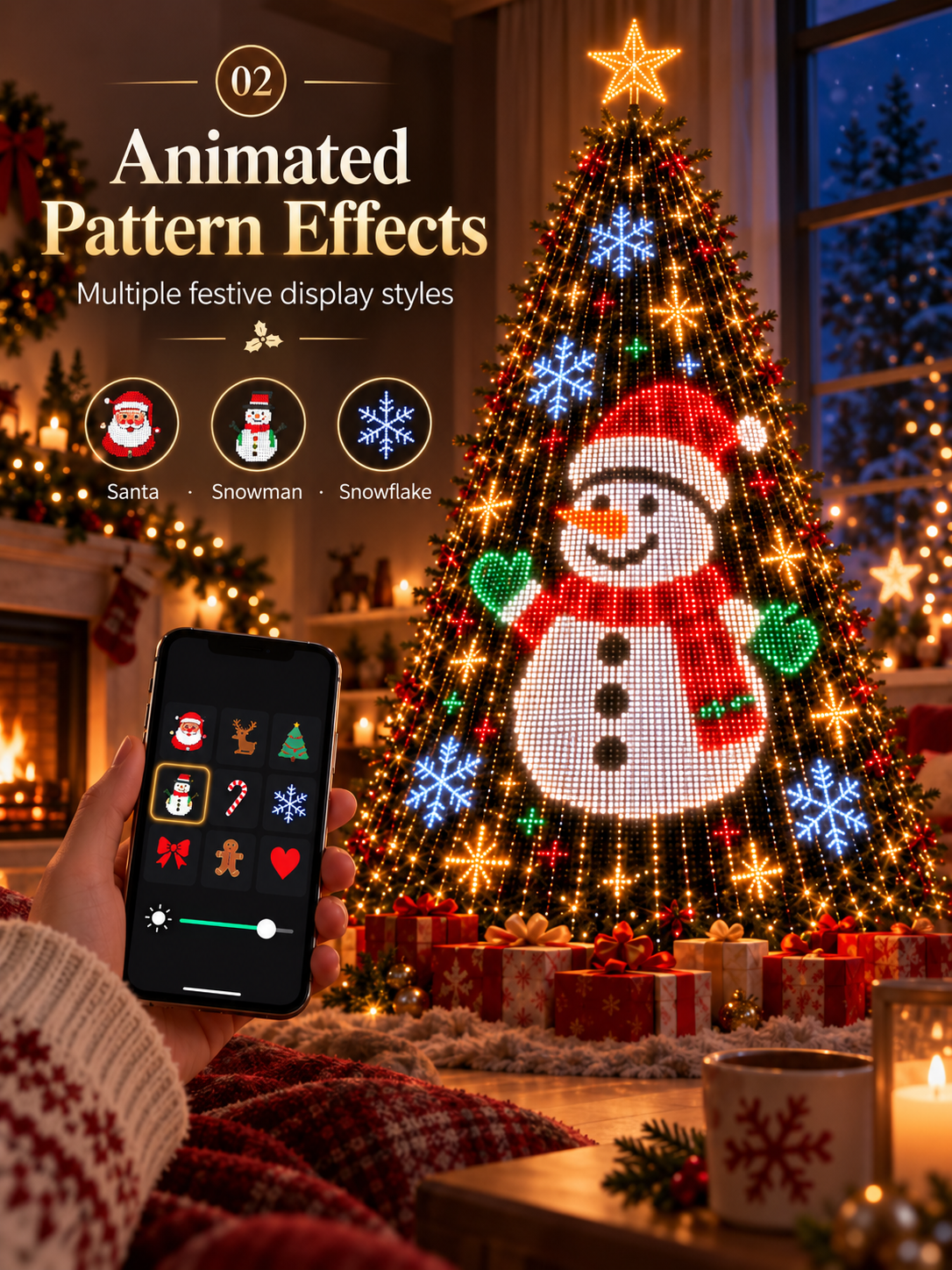 🎄 Smart Animated Christmas Tree Lights | App-Controlled LED Holiday Display ✨