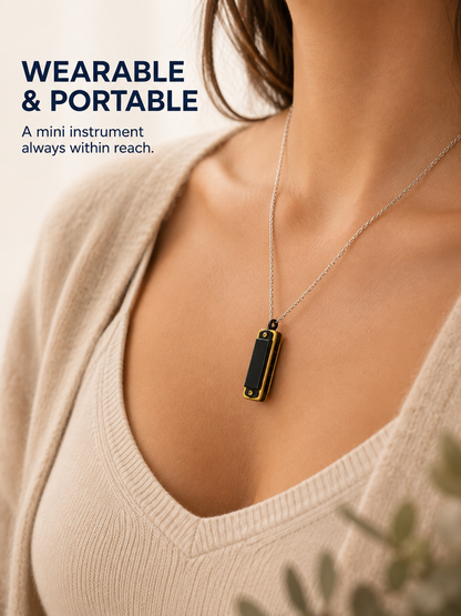 🎵Playable Mini Harmonica Necklace – Wearable Musical Pendant