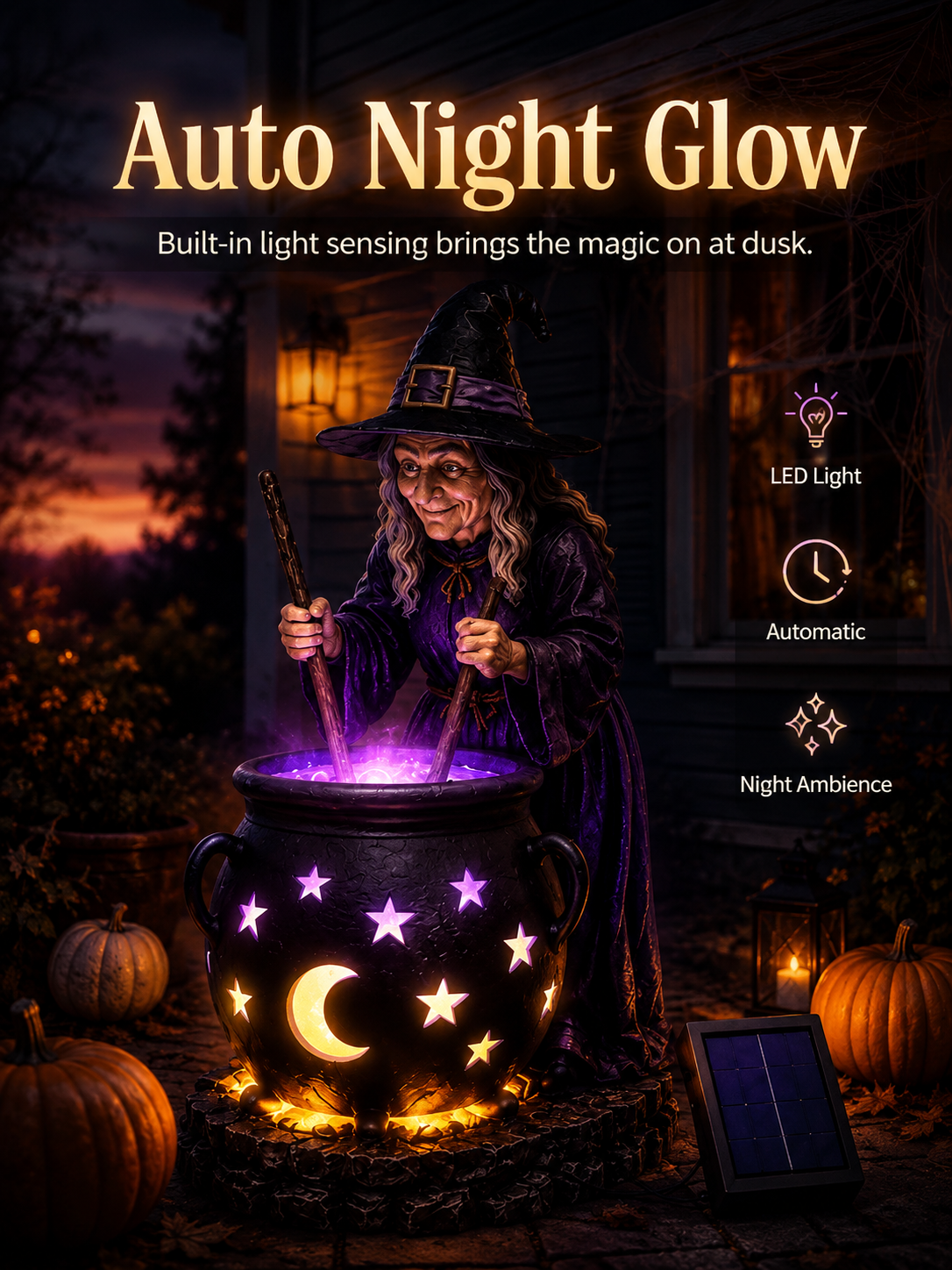 🔮Witch Cauldron Solar Garden Light