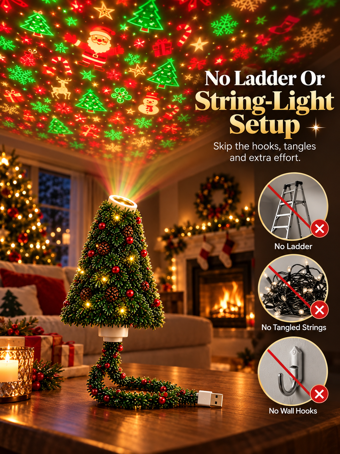 🎄 Cozy Christmas Tree LED Lamp – Festive Holiday Decorative Light
