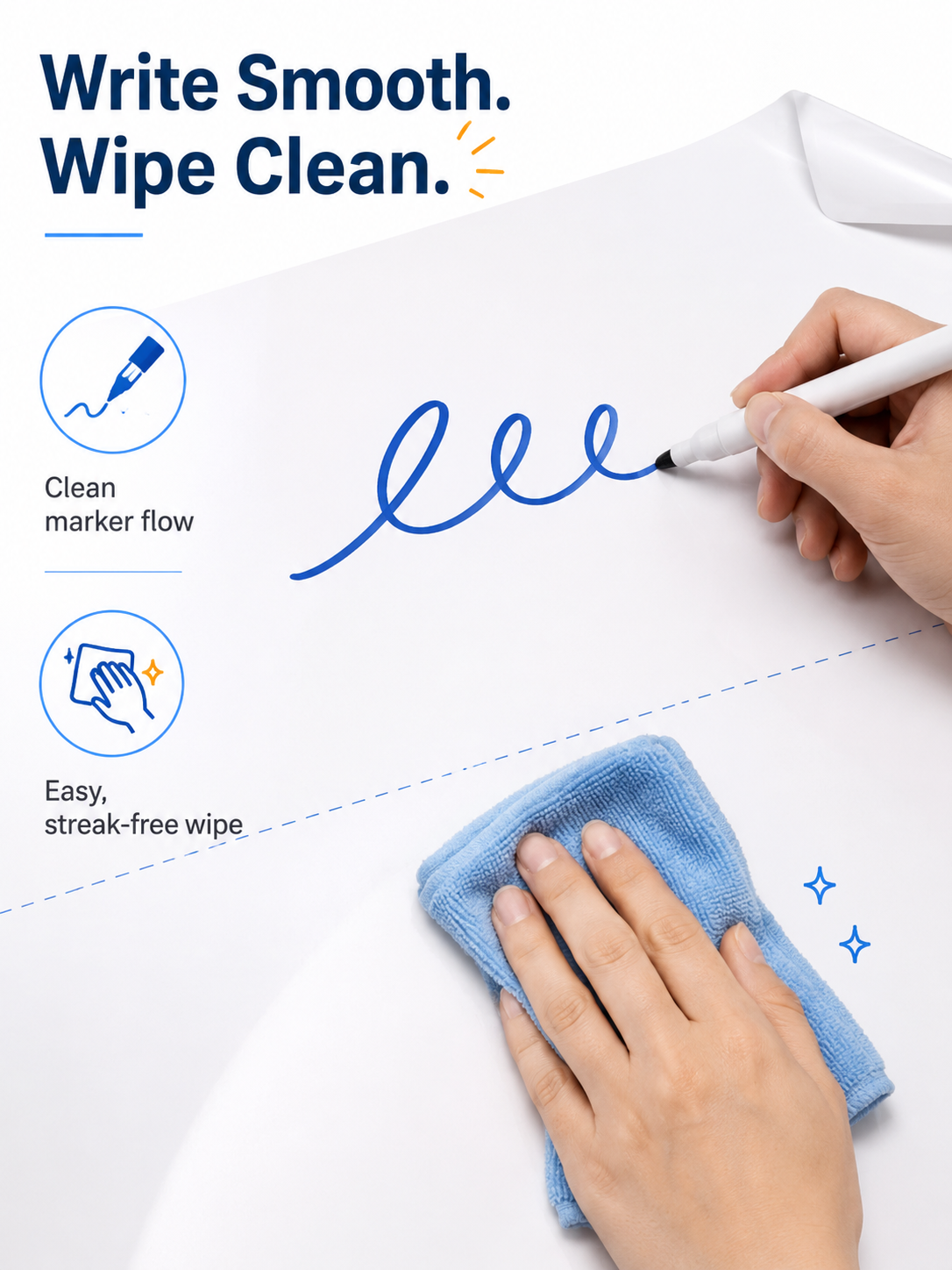 The Blueprint Deskmat Includes the Blueprint Marker💻✏️ A Double-Sided Deskmat to Draw, Erase & Redraw As Needed.