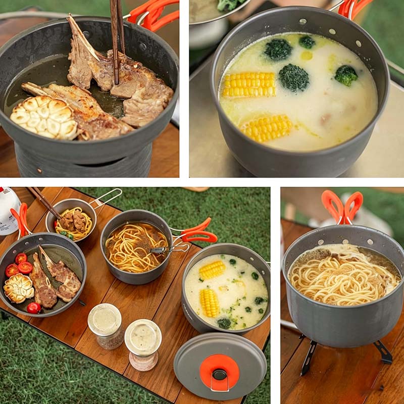 🔥HOT SALE 49% OFF🍳2026 Pro Outdoor Camping Cookware: 3-in-1 Ultra-Light Pots, Pans & Kettle Set! 🏕️🛒