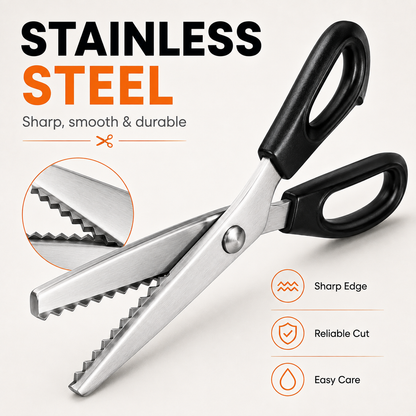 ✂️ Professional Pinking Shears – Stainless Steel Zigzag Fabric Cutting Scissors