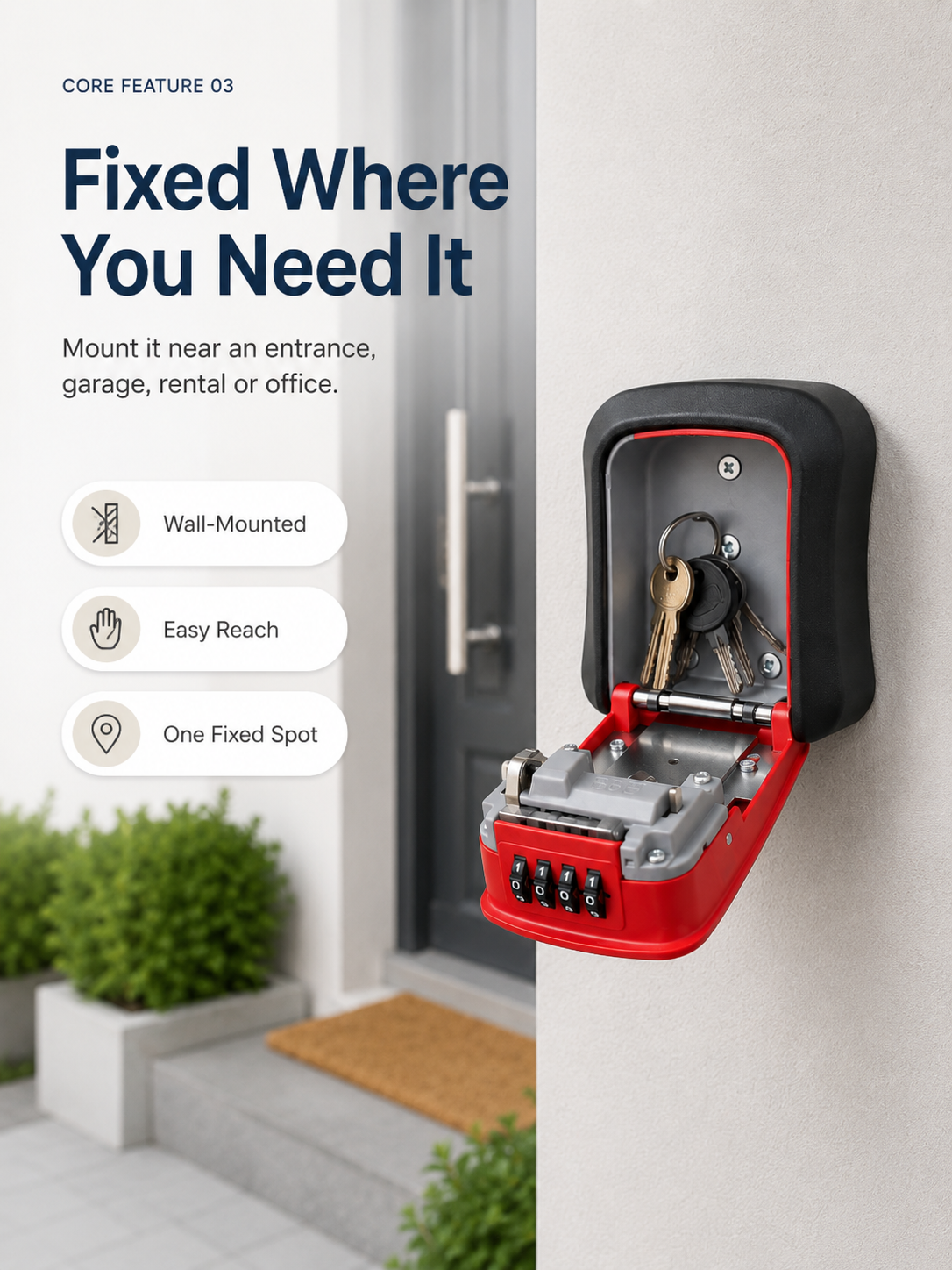 Never Get Locked Out Again 🔐 | 4-Digit Wall-Mounted Key Lock Box