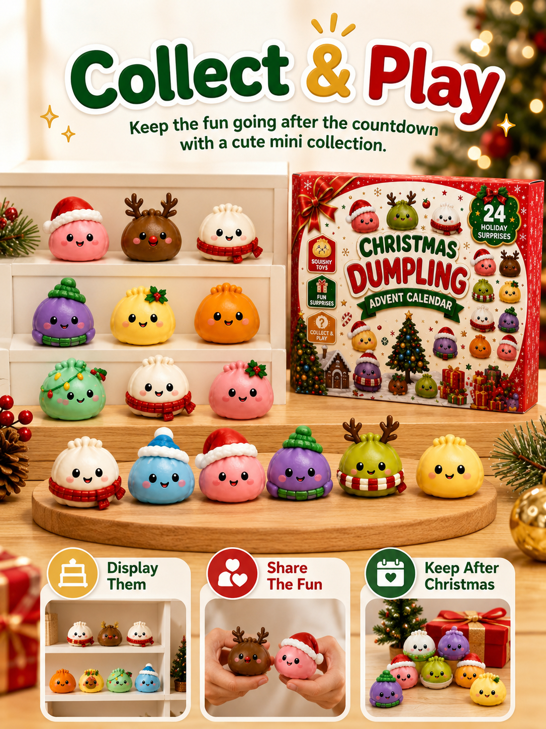 🎁Mini Dumpling Squishy Advent Calendar