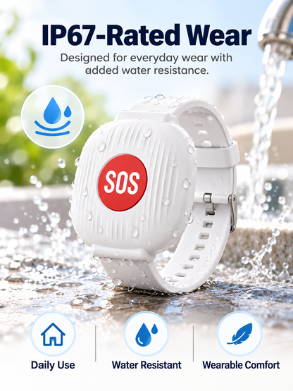 🚨 One-Touch WiFi SOS Alert Bracelet – Instant Family App Notifications, IP67 Water Resistance & Rechargeable Design