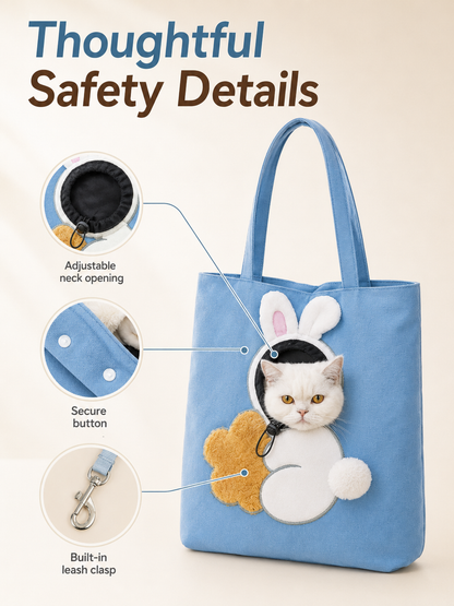 🐾 Cozy Carry Pet Tote with Peek-Out Head Opening