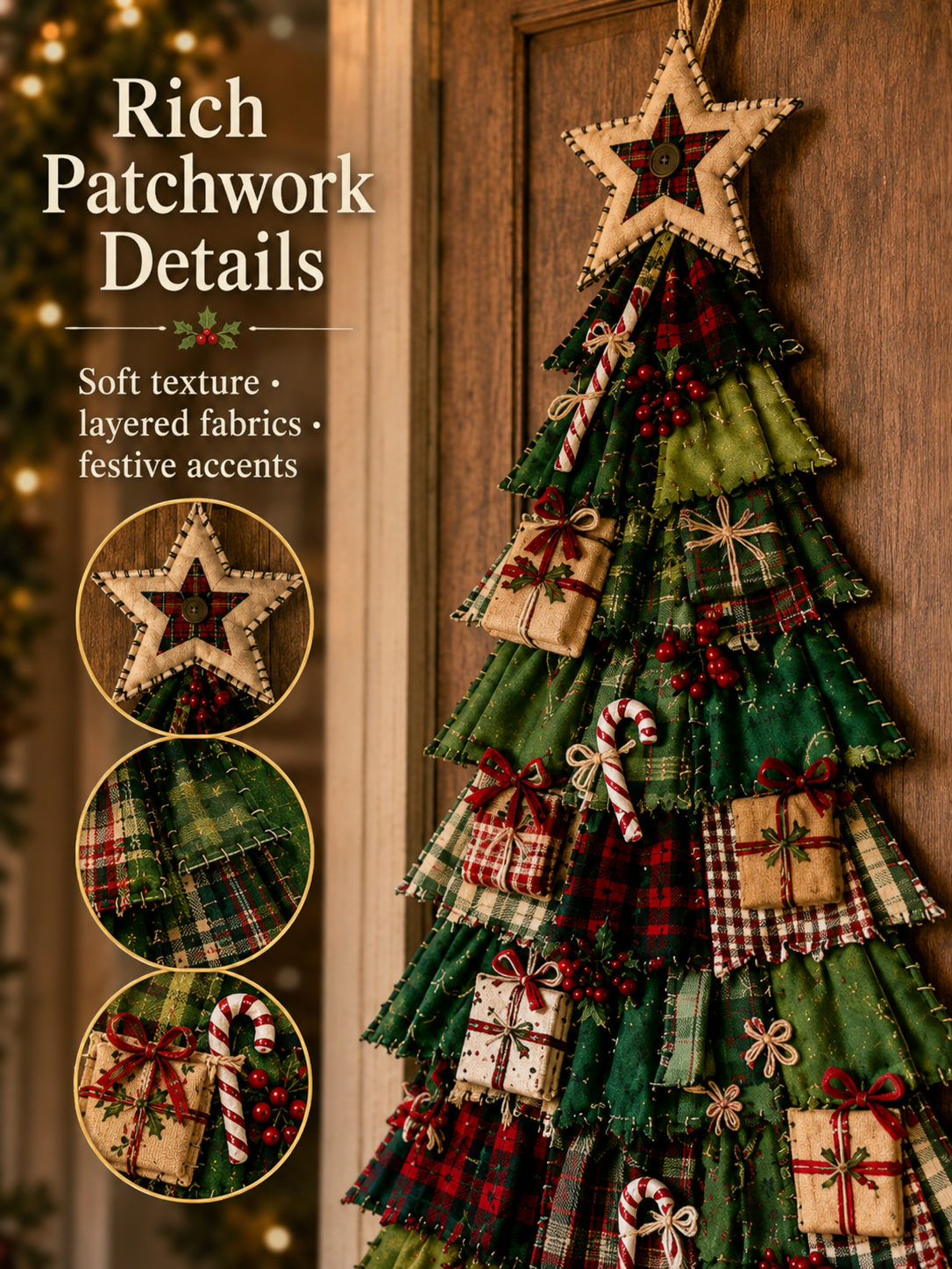 DIY Oversized Patchwork Christmas Tree Hanging Kit
