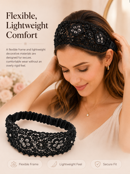 💫Plum Blossom Hollow Beaded Wide Headband