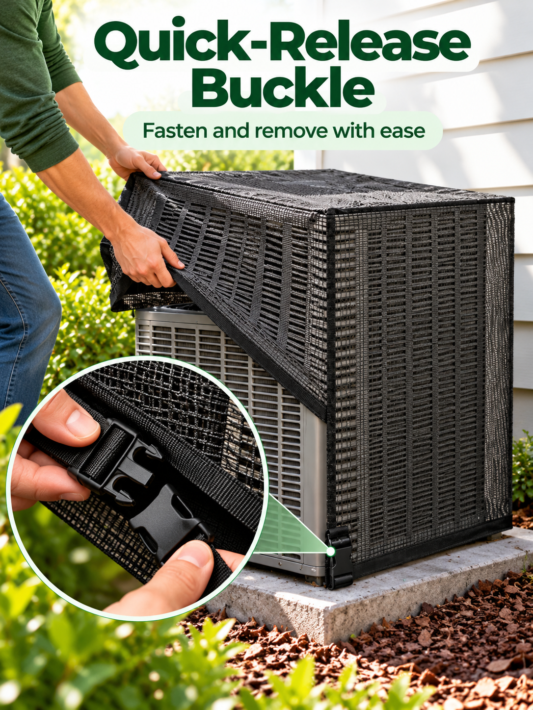 ❄️ Heavy-Duty Mesh AC Cover – All-Season Outdoor Protection