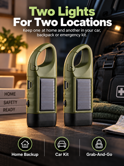 🔦 5-in-1 Emergency Hand-Crank Flashlight – Solar & Dynamo Rechargeable Outdoor Light