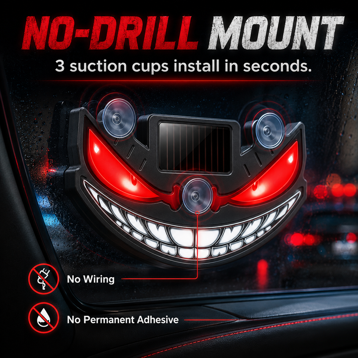 Demon's Eye – Solar LED Car Ambient Light with Dynamic Glow