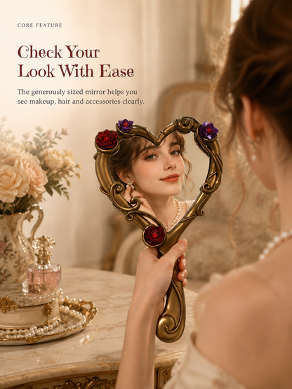 🪞Vintage Heart-Shaped Handheld Mirror