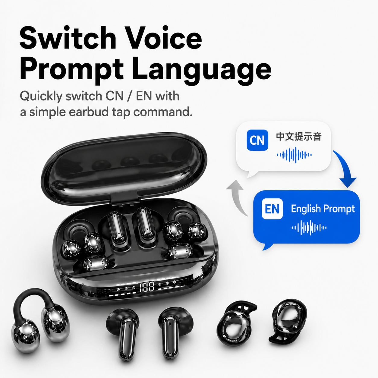 🔥 6-Earbud 3-in-1 Wireless Headphones & Emergency Phone Charger