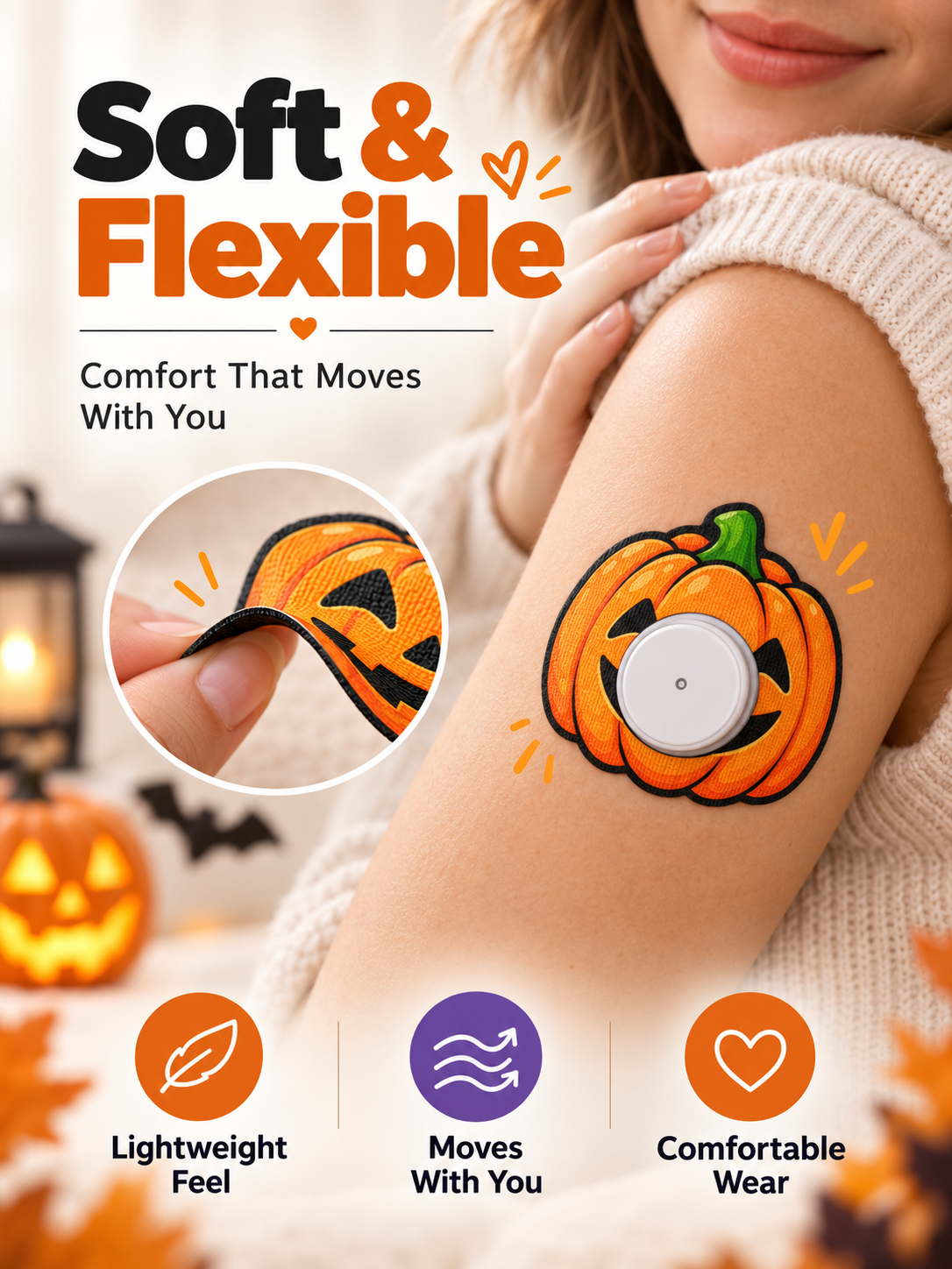 💙 FreeStyle Libre 1 CGM Sensor Adhesive Overpatch – Decorative 5-Pack Support Patches