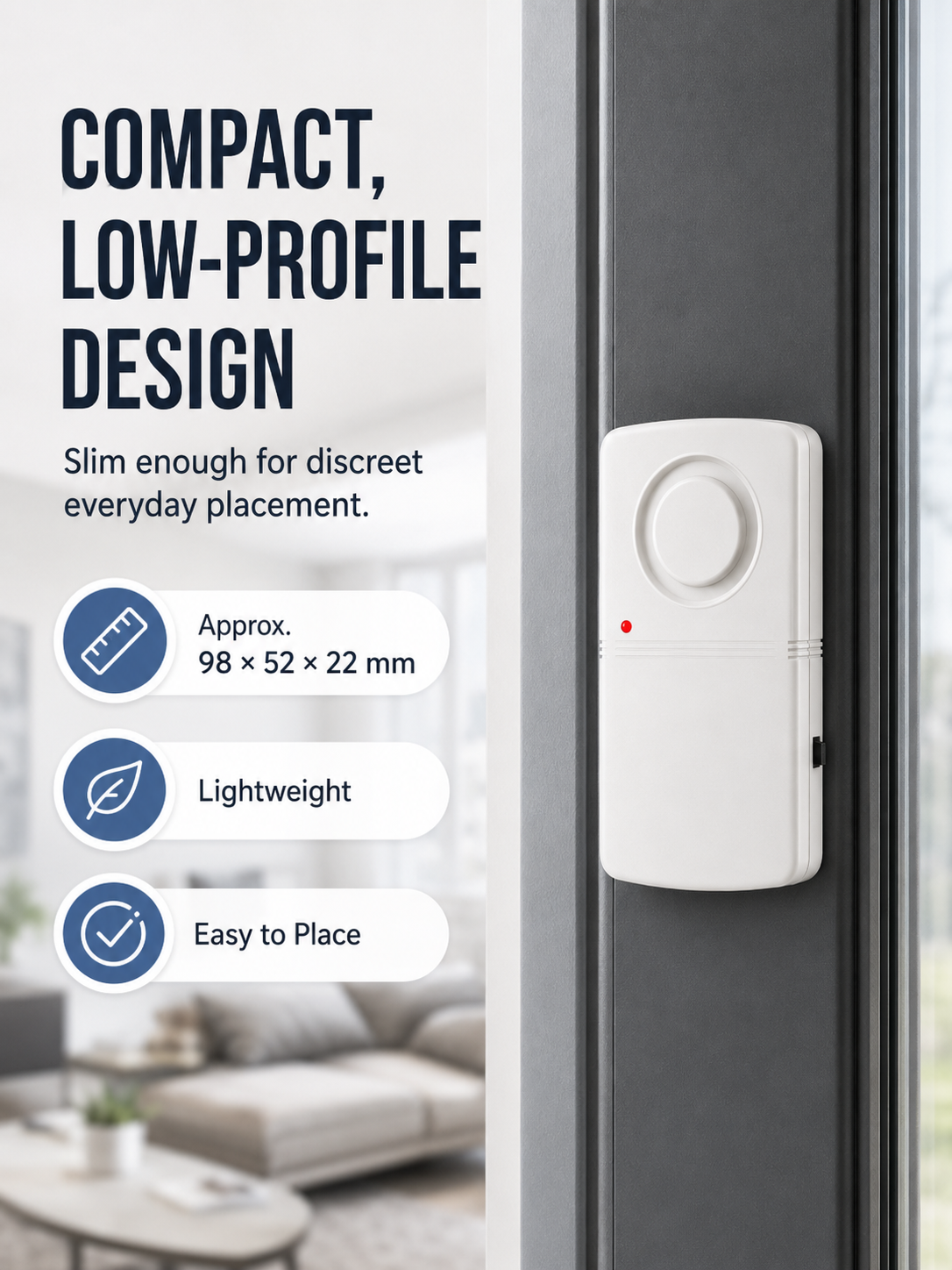 🚨 Wireless Door & Window Vibration Alarm – Smart Home Security Sensor