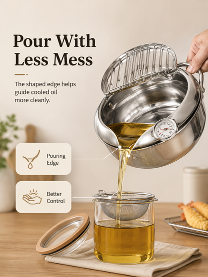 🔥304 Stainless Steel Deep Fryer Pot