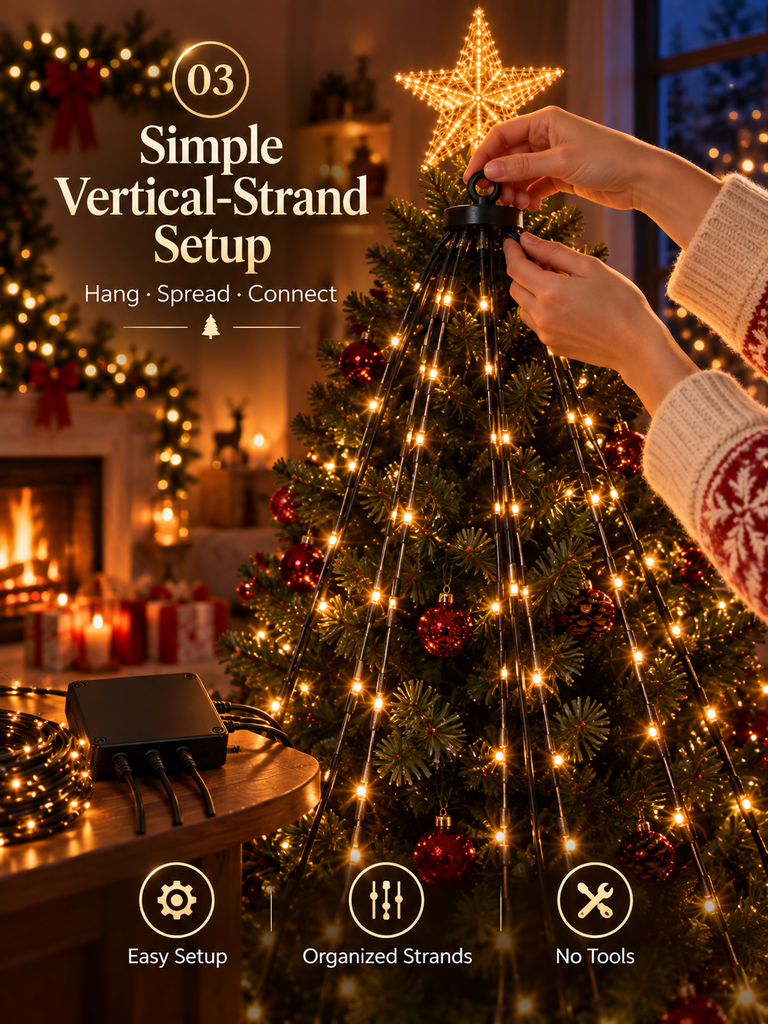 🎄 Smart Animated Christmas Tree Lights | App-Controlled LED Holiday Display ✨