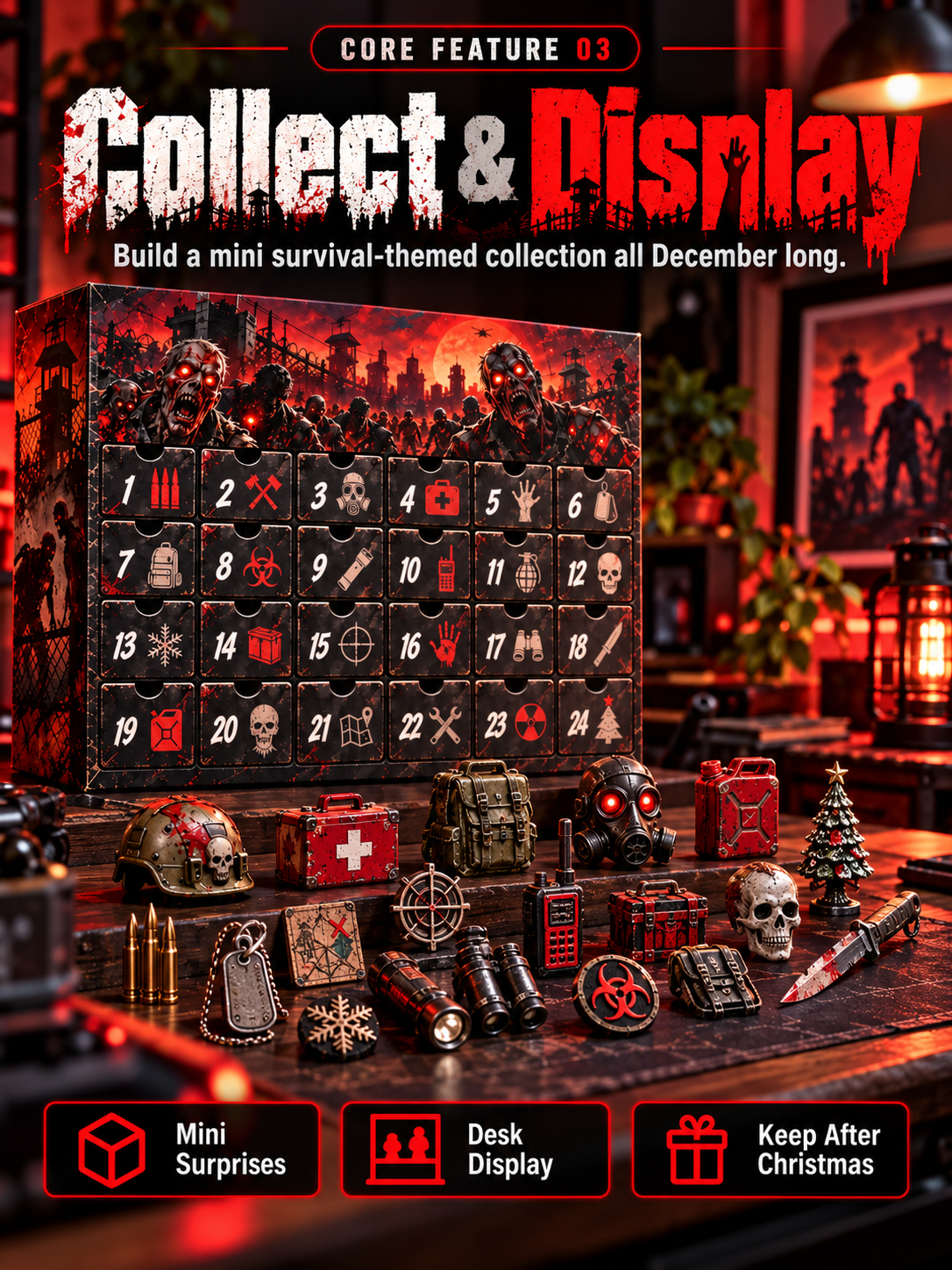 🧟 24-Day Zombie Tactical Collectibles Advent Calendar