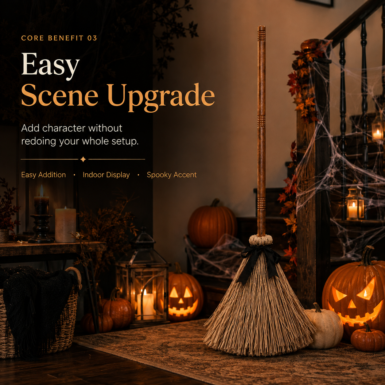 🧹 Animated Witch Broom Halloween Decor