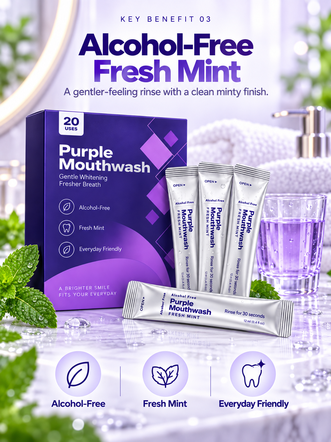 💜 Purple Color-Correcting Mouthwash – A Brighter-Looking Smile in 30 Seconds✨