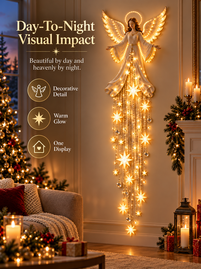 ✨🔥 Angel Blessing Starfall Wall Light – Heavenly Christmas Wall Decor