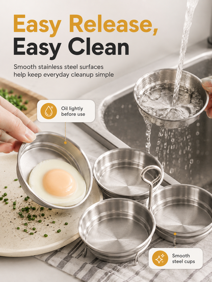 🍳 3-Cup Stainless Steel Egg Steamer