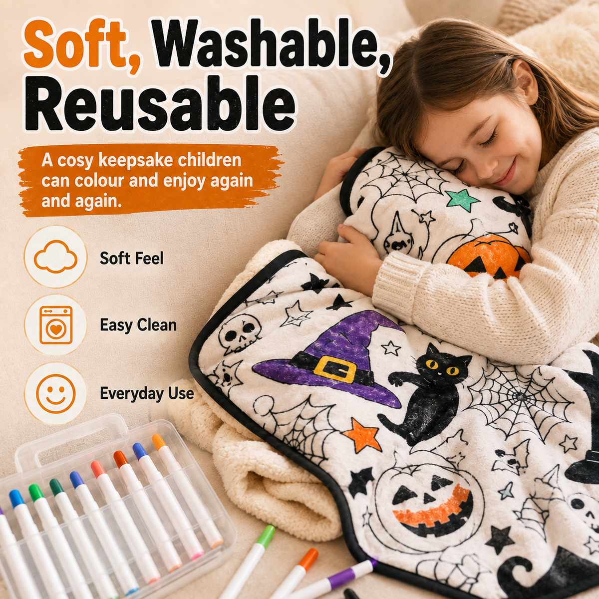 🎨✨DIY Coloring Blanket With Markers