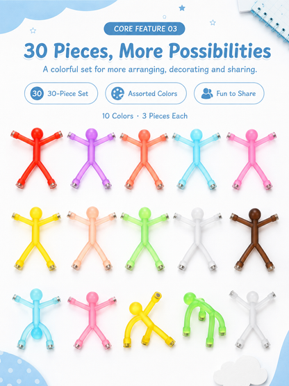 Magnetic Fidget Figures – 10PC Bend, Snap & Connect Set