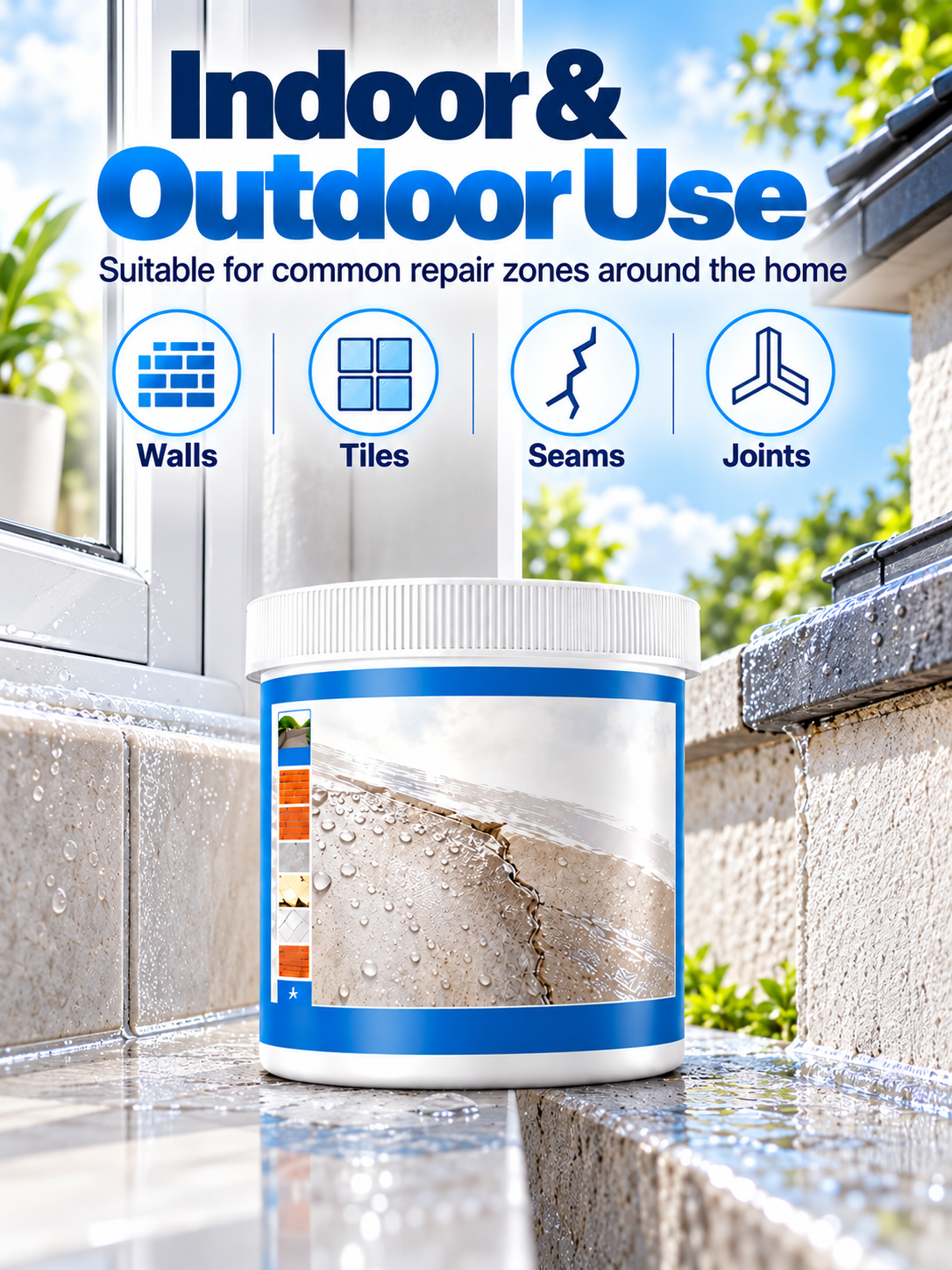 💧 Clear Waterproof Repair Sealant – Invisible Brush-On Leak Protection for Roofs, Tiles & Walls 🏠✨