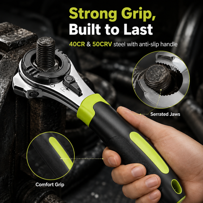 Adjustable ratchet wrench set, suitable for 6-22mm screws
