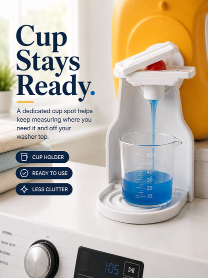 🧺 No-Drip Laundry Detergent Dispenser Cup Holder & Drip Tray