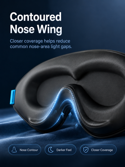 😴 3D Zero-Pressure Blackout Sleep Mask – Lash-Friendly Contoured Memory Foam Eye Mask