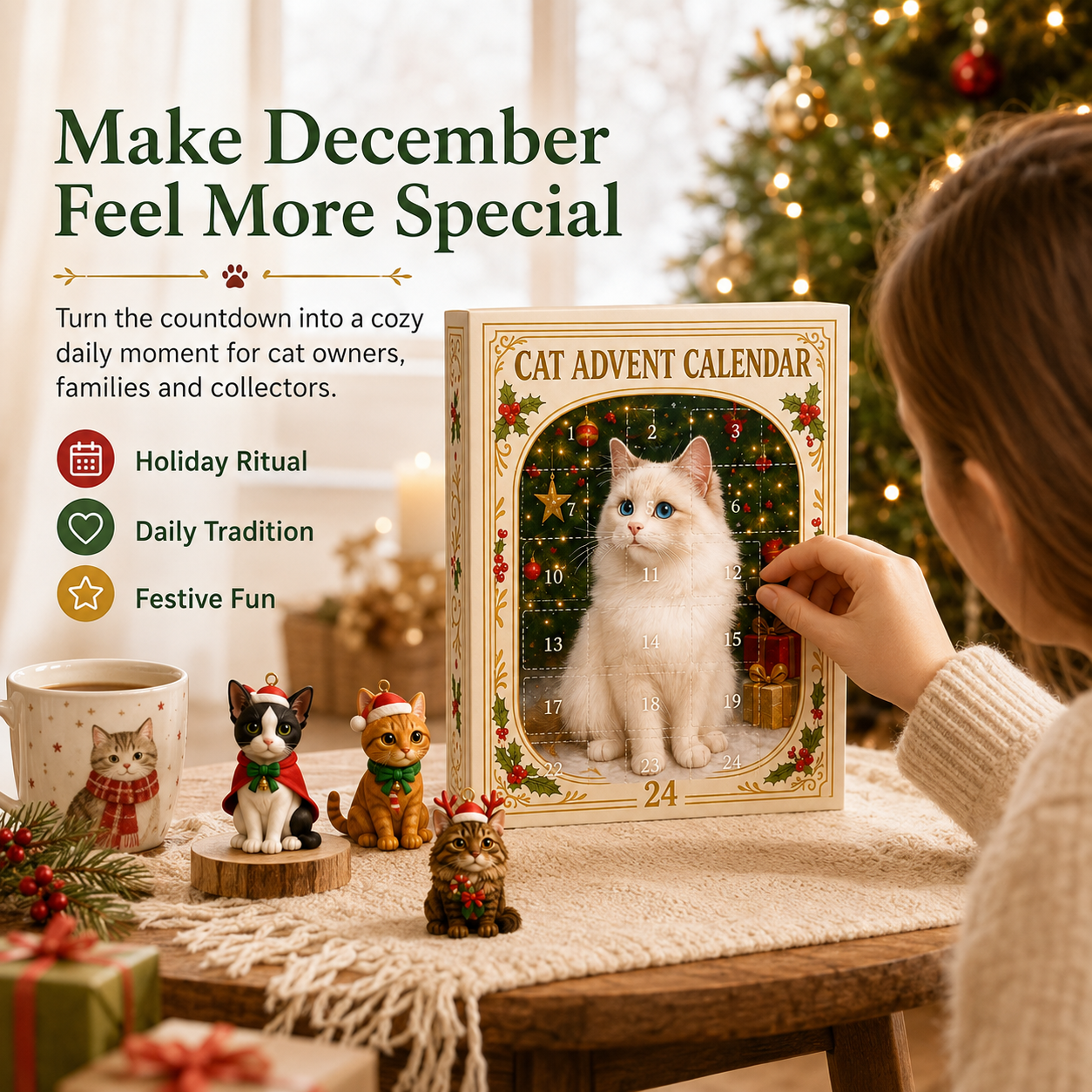 🐱🎄Advent Calendar 2026 Cat Advent Calendar - Giftfor Adults Friends CatOwners and Lovers Christmas Holiday Countdown Gift