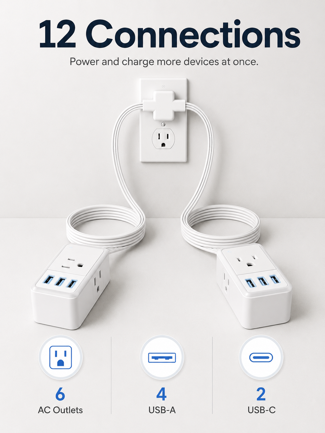Dual-Head Extension Cord