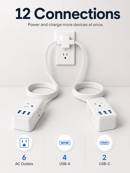 Dual-Head Extension Cord