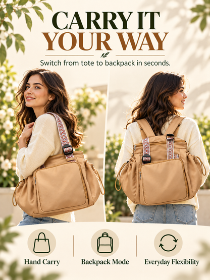 Expandable Tote Bag for Women – Large Capacity Multi-Pocket Work & Travel Bag