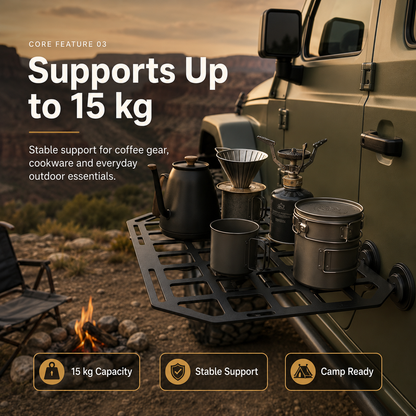 Rugged Magnetic Vehicle Table | Portable Camping Table with Mesh Surface