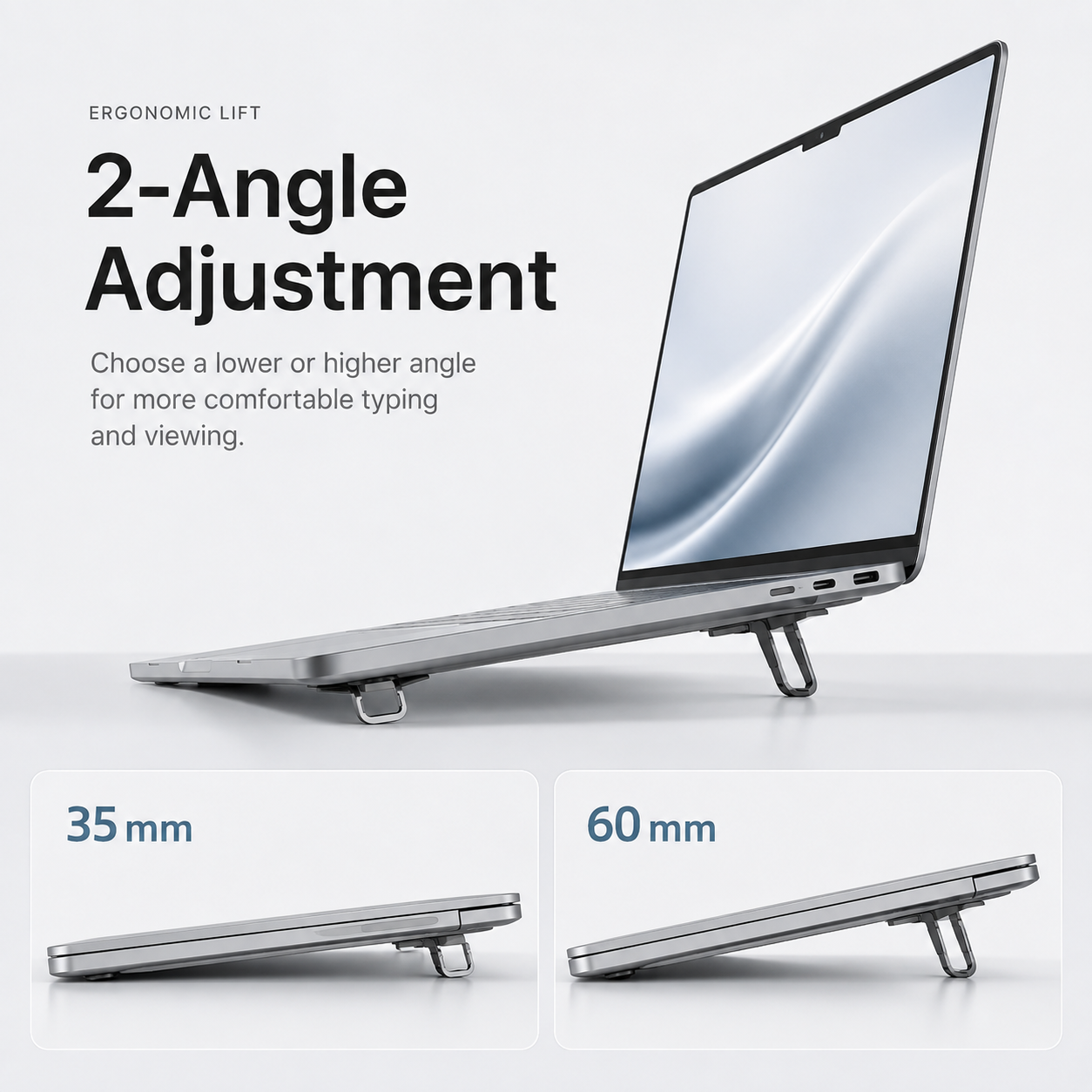 2 Pcs Zinc Alloy Foldable Laptop Stand