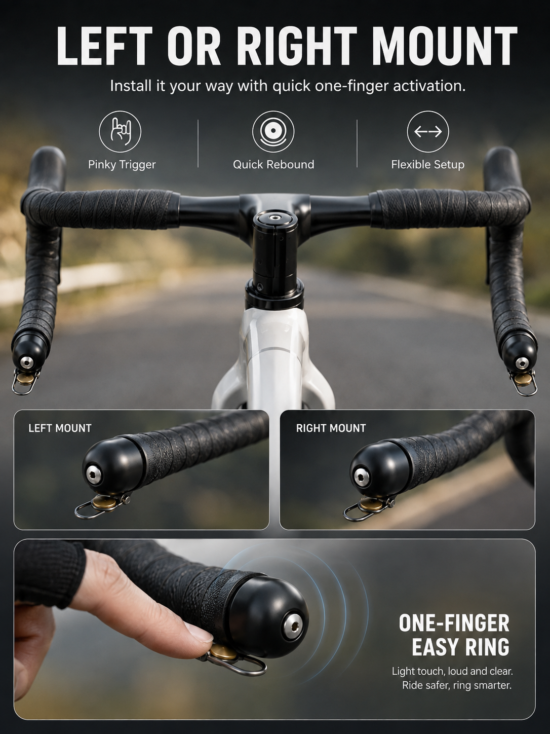 Handlebar Plug-Type Road Bike Bell
