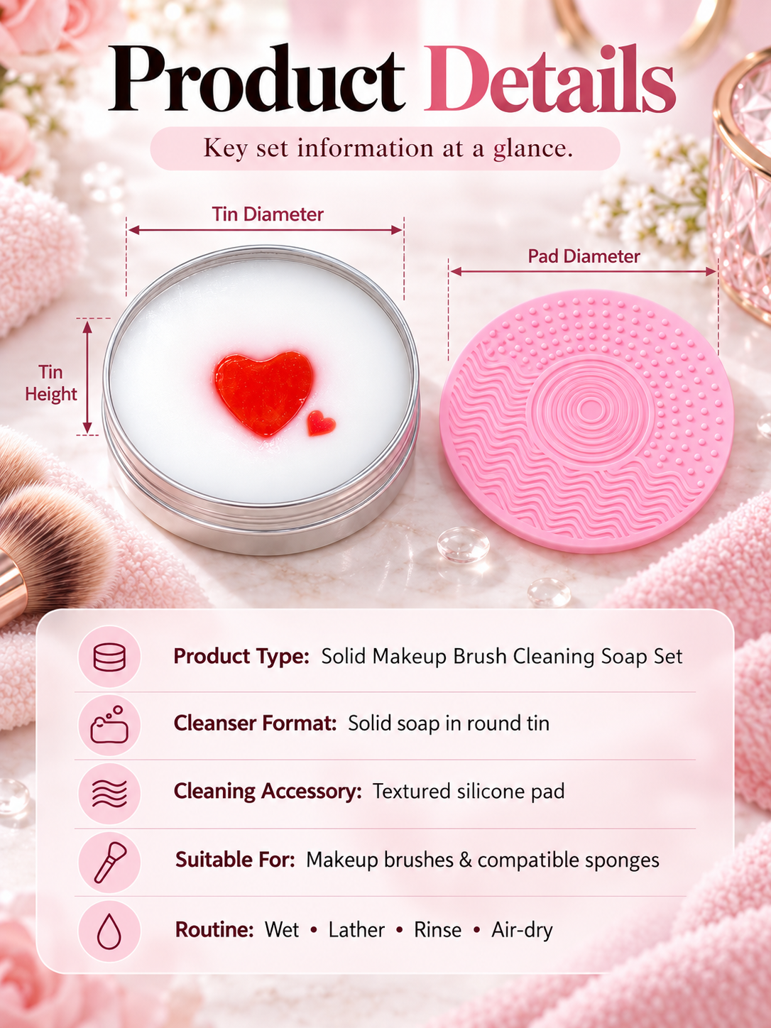🫧 Makeup Brush Cleaning Soap – Portable Deep-Clean Brush & Sponge Cleanser